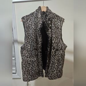 Leopard Print Mink Fur Vest